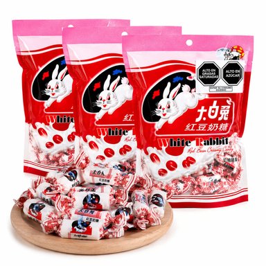 PACK CARAMELOS CREMOSO DE FREJOL ROJO WHITE RABBIT DULCE BLANDO CONTENIDO 3U DE 200GR - 1