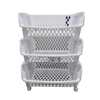VERDULERO 3 REPISAS 3 CAJONES ORGANIZADOR PISCO DE CESTA RODANTE EN BLANCO