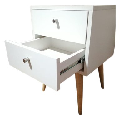 VELADOR MESA NOCHE VINTAGE EN BLANCO - 2