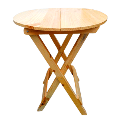 MESA PLEGABLE MADERA ARENA 60X60CM REDONDA WOODFLE EN NATURAL DIAMETRO