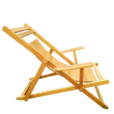 SILLA PEREZOSA MADERA MARRÓN CLARO PLEGABLE RECLINABLE - 3