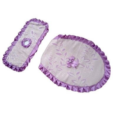 SET BAÑO 2 PIEZAS LILA FUNDA DE TAPA Y TANQUE