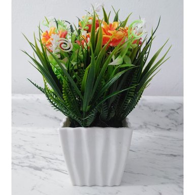 PLANTAS NARANJA FLORES ARTIFICIALES ARREGLO FLORAL JARDIN
