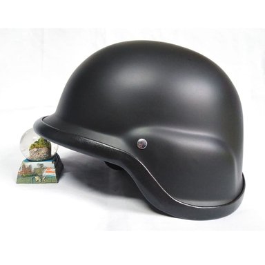 CASCO DE MOTO ALEMAN CHOPPER EN NEGRO MATE CON CORREA AJUSTABLE TALLA STANDAR (L/XL) - 1