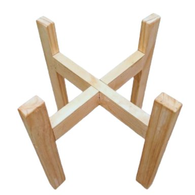 PORTA MACETA AMARILLO CLARO PEDESTAL MACETAS MADERA - 2