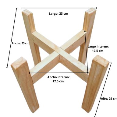 PORTA MACETA AMARILLO CLARO PEDESTAL MACETAS MADERA - 3