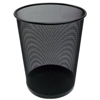 PAPELERA TACHO DE OFICINA METALICO EN NEGRO