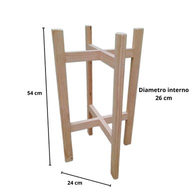 PORTA MACETA PORTAMACETA AMARILLO CLARO RANCING MADERA - 2