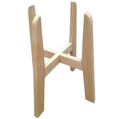 PORTA MACETA PORTAMACETERO AMARILLO CLARO ALADINO MADERA