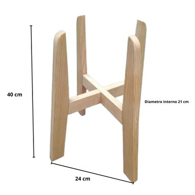 PORTA MACETA PORTAMACETERO AMARILLO CLARO ALADINO MADERA - 3