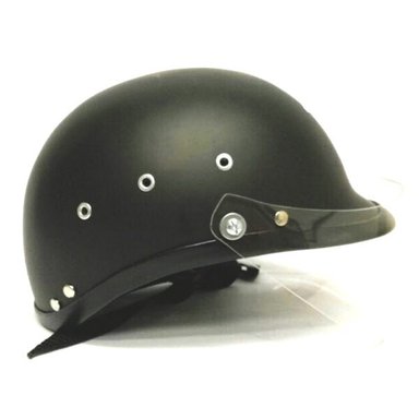 CASCO DE MOTO TIPO POLICIA CON VISOR NEGRO MATE TALLA STANDAR (ABARCA LAS TALLAS M-L-XL) - 1