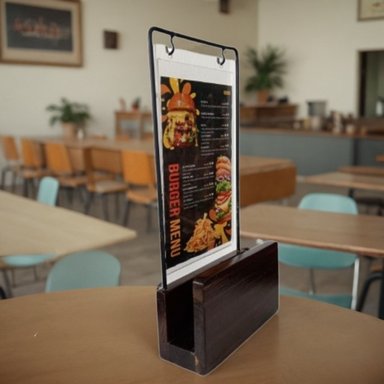 SERVILLETERO MARRON PORTA ANUNCIO MENU RESTAURANTES