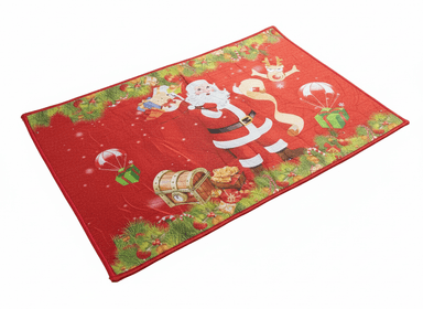 TAPETE NAVIDEÑO PAPA NOE 60X40CM| ALFOMBRA NAVIDEÑA DE PELOS CORTOS SUAVES ANTIDESLIZANTE