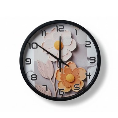 RELOJ DE PARED REDONDO MODELO MARGARITAS 20CM DIAMETRO