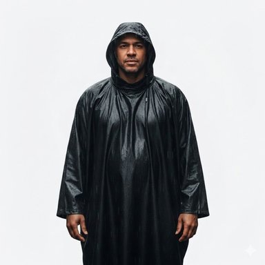 PONCHO IMPERMEABLE UNIXES EJECUTIVO DE ALTA DENSIDAD EN NEGRO - PONCHO IMPERMEABLE PARA LLUVIA