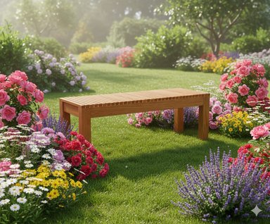 BANCA BANQUETA DE MADERA TORNILLO DE JARDIN DE 1.50MTS - 3