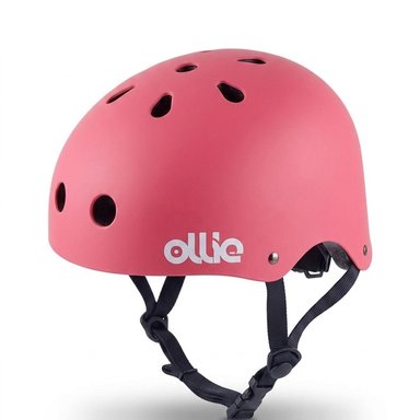 CASCOS DE BICICLETA OLLIE ROSA TALLA L CON LUZ TRASERA Y CORREA AJUSTABLE - 1