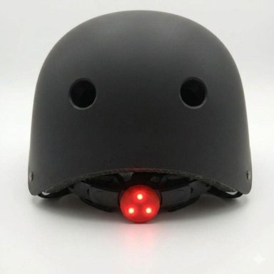 CASCOS DE BICICLETA OLLIE NEGRO TALLA L CON LUZ TRASERA Y CORREA - 3