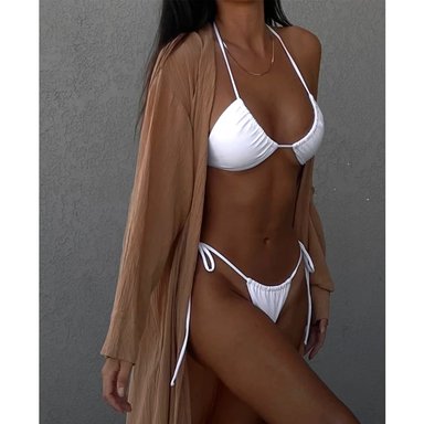 BIKINI PUSH UP LICRA MUJER SOLARY BLANCO BRASILERO