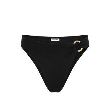 CALZÓN DE BIKINI LICRA MUJER SOLARY NEGRO BOTTOM TIRO ALTO CON ARO - 1