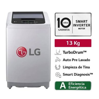 LAVADORA LG 13 KG SMART MOTION WT13DPBK GRIS