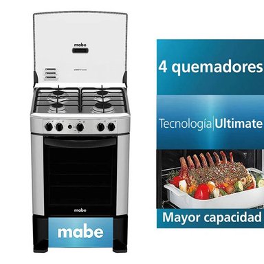 COCINA A GAS MABE 4 HORNILLAS ACERO INOXIDABLE CMP6014AG0 SILVER