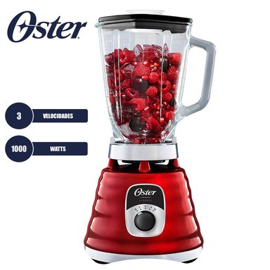 LICUADORA OSTER BLST4126R053 3 VEL 1000W BEEHIVE ROJA