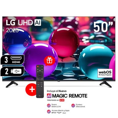 TELEVISOR LG 50' UHD 4K SMART TV THINQ AI 50UA7300PSB + CONTROL MAGIC