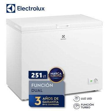 CONGELADORA HORIZONTAL ELECTROLUX 251 LITROS EFH25S2P4AW BLANCO