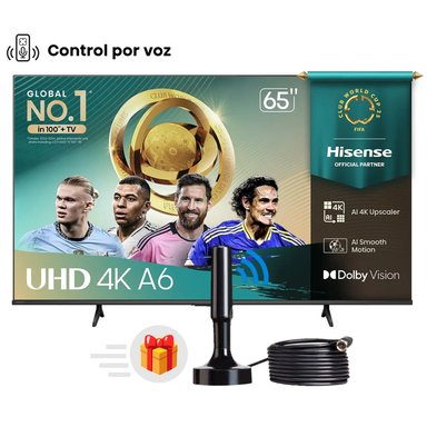 TELEVISOR HISENSE 65 UHD 4K SMART TV 65A6NV + ANTENA DIGITAL