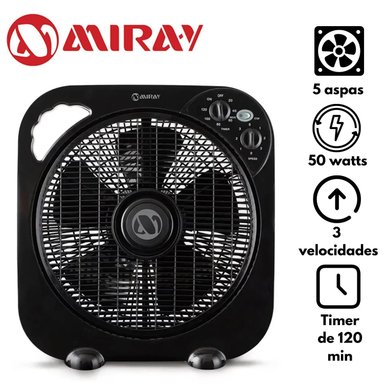 VENTILADOR DE PISO 12' VMC-1052 MIRAY 50 WATTS NEGRO