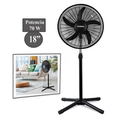 VENTILADOR PRIMA YL-1805-P 70 WATTS PEDESTAL 18" 3 VELOCIDADES - 2