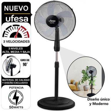VENTILADOR UFESA SEATTLE 50 WATTS PEDESTAL 16"