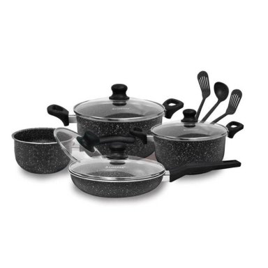 JUEGO DE OLLAS FINEZZA FZ-X1705M NEGRO ANTIADHERENTE 11PZAS FZ X1705M