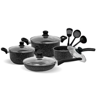 JUEGO DE OLLAS FINEZZA FZ-X1705M NEGRO ANTIADHERENTE 11PZAS FZ X1705M - 2