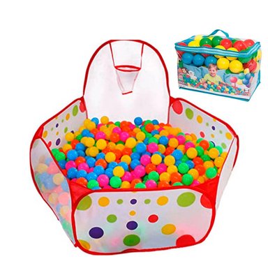 PISCINA DE PELOTAS CON ARO 100 PELOTAS MULTICOLOR