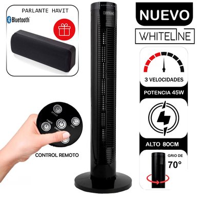 VENTILADOR TORRE WHITELINE YF-T03214-SH002 45 WATTS CON CONTROL + PARLANTE
