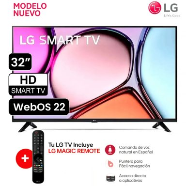 TELEVISOR LG SMART TV 32 HD 32LR600BPSC CON WEBOS Y AI THINQ + MAGIC 2024