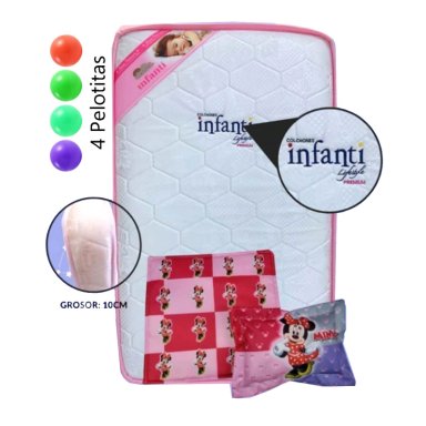 COLCHÓN DE BEBE PARA CUNAS PACK AND PLAY ROSADO