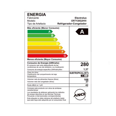 REFRIGERADORA ELECTROLUX TOP MOUNT FROST 205L ERTY20G2HVI - 6
