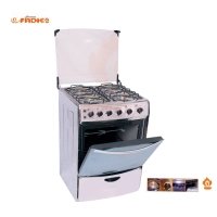 COCINA A GAS GLP FADICC 4H CON TAPA DE VIDRIO Y HORNO ALHELI ACERO