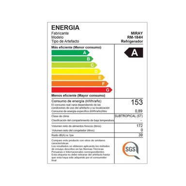 REFRIGERADORA MIRAY RM-184H EURO FRÍO 172 L - 2
