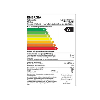 LAVADORA 17 KG CARGA SUPERIOR WT17BVTB NEGRO CLARO - 7