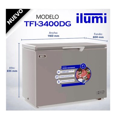 CONGELADOR CON TINA DE ACERO INOXIDABLE DE 340 LITROS TFI-3400DG - 2
