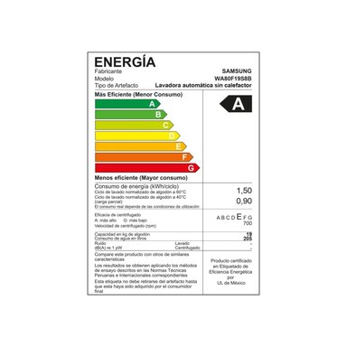 LAVADORA AI WASH ECOBUBBLE 19KG WA80F19S8BPE - 7
