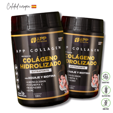 PACK 2 COLÁGENO HIDROLIZADO PÉPTIDOS CON AGUAJE Y BIOTINA 320 G APP COLLAGEN - 1
