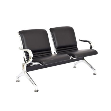 BANQUETA OFIDEAS TANDEM AEROPUERTO FULL TAPIZ NEGRO BUTACA ESPERA 2 CUERPOS