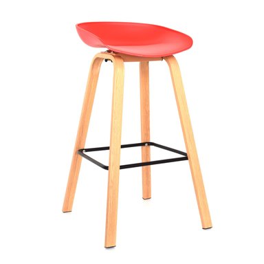 SILLA PARA BAR FIJA MISURI COLOR ROJO OFIDEAS - 1