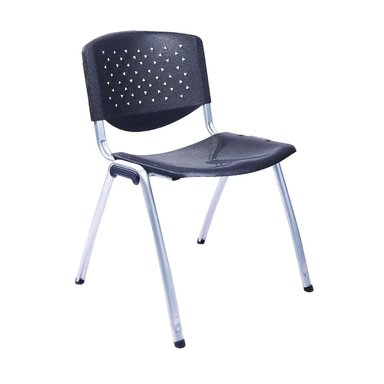 SILLA DE OFICINA VISITA PRISMA TUBO GRIS ASIENTO NEGRO OFIDEAS