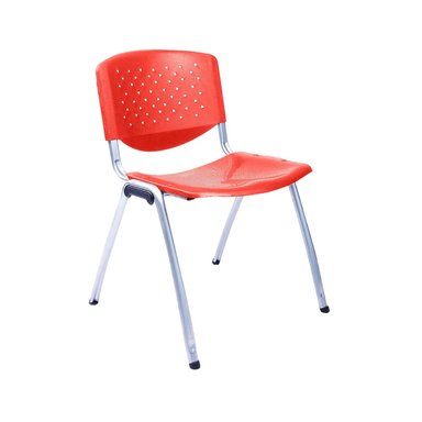 SILLA DE OFICINA VISITA PRISMA TUBO GRIS ASIENTO ROJO OFIDEAS